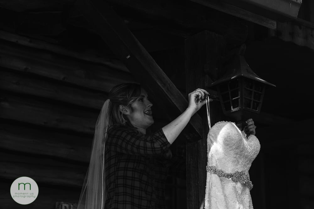 Cornwall Rustic Country Wedding bride sticking tongue out