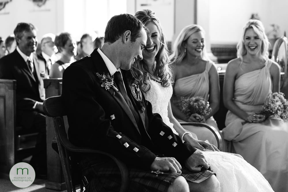 Cornwall Rustic Country Wedding - groom holding bride's hand