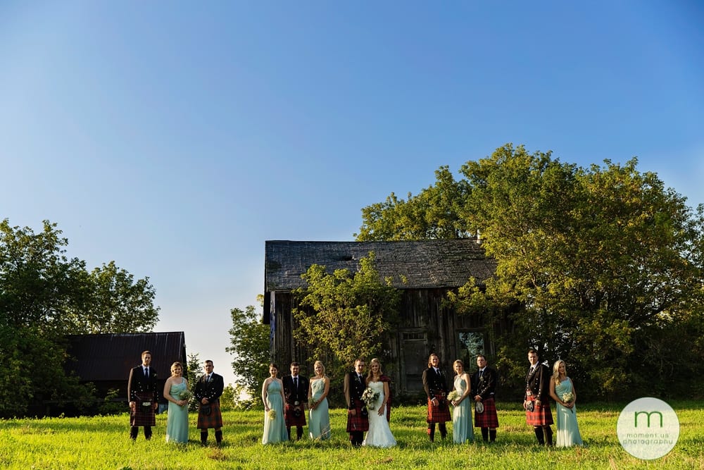 Cornwall Rustic Country Wedding - wedding party near barn