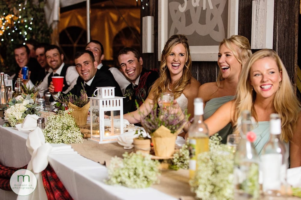 Cornwall Rustic Country Wedding - wedding party laughing