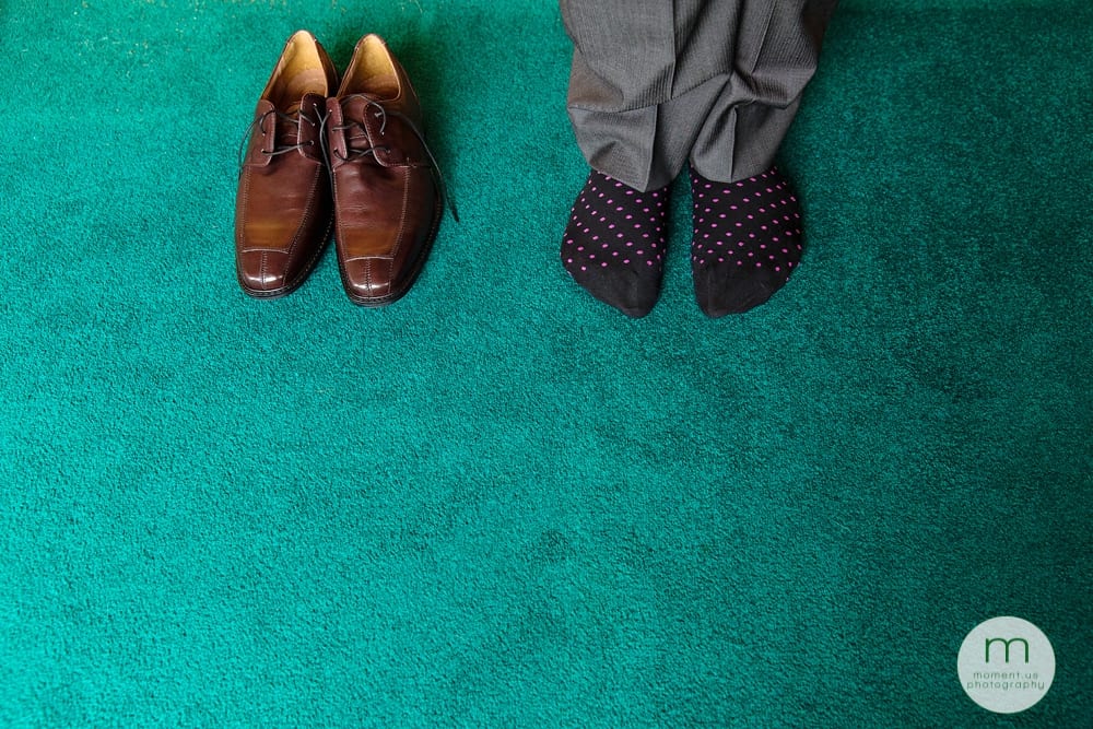 groom's socks and shoes