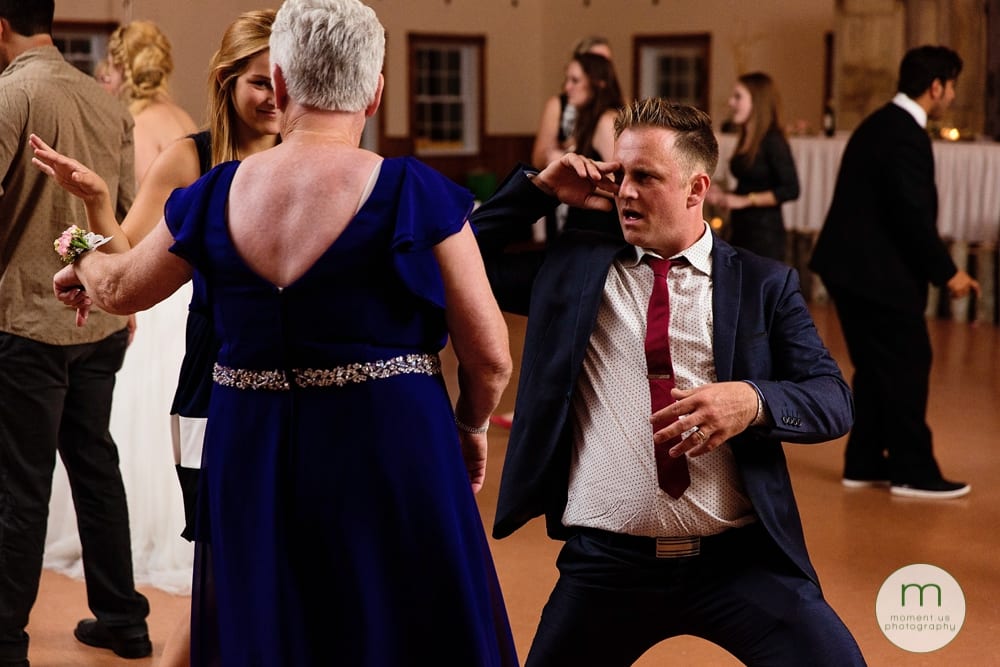 man dancing with mother