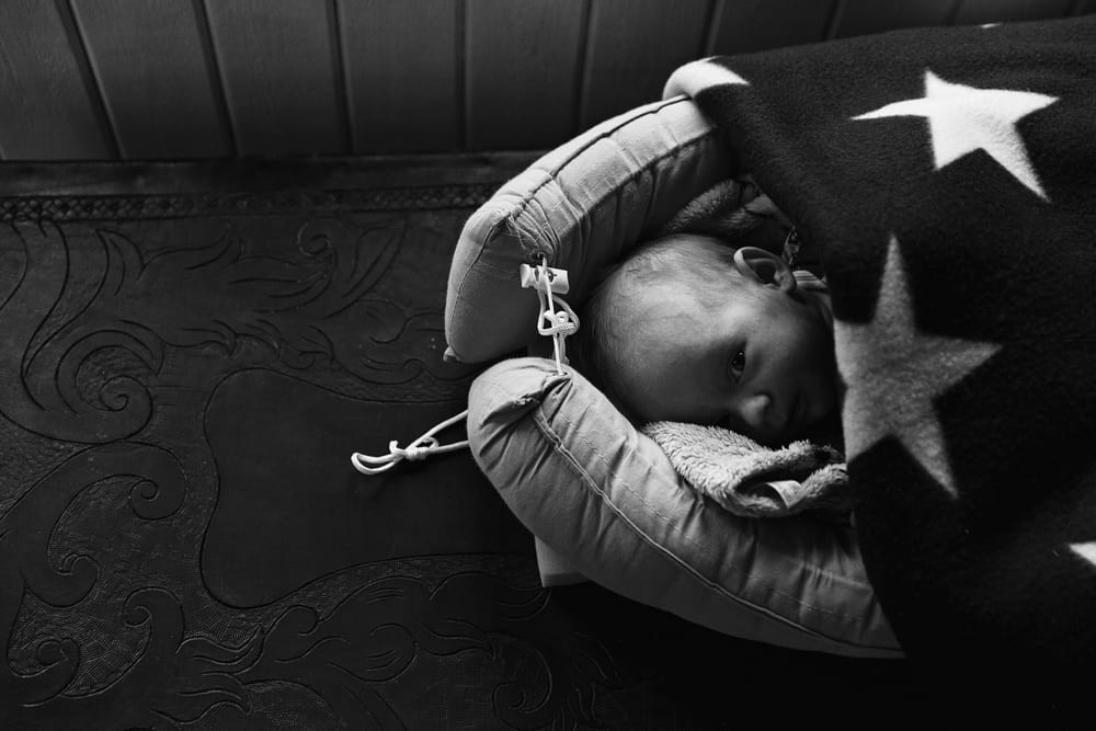 Stockholm baby in bed