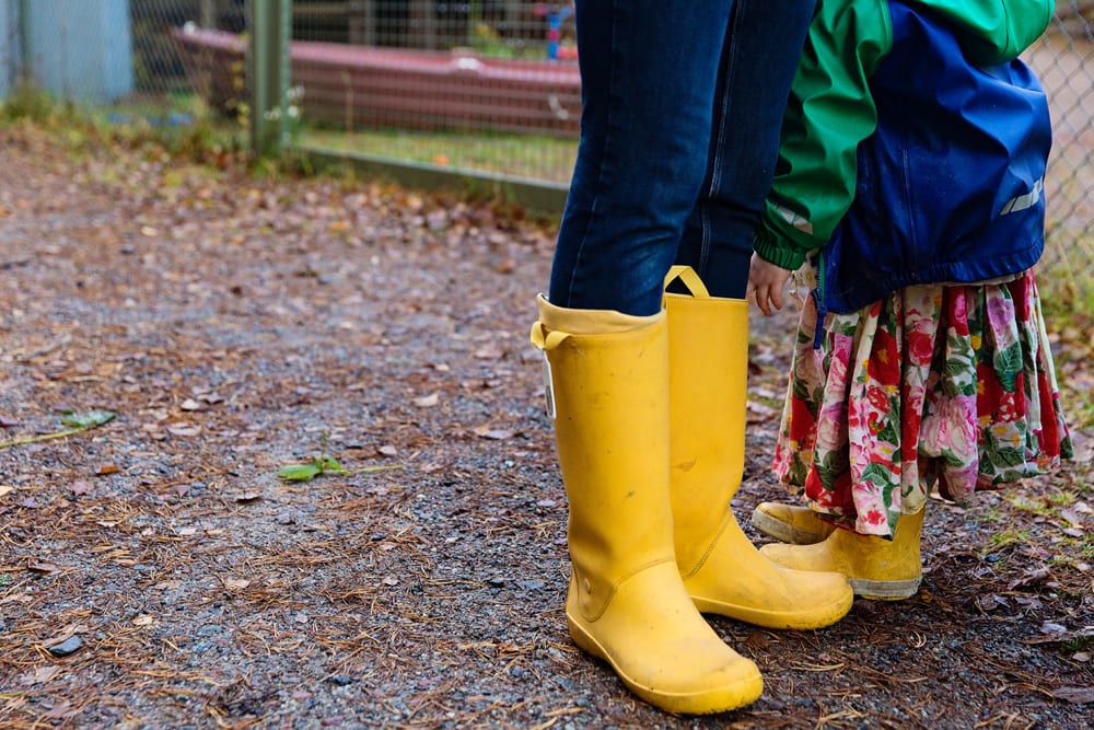 Stockholm mother and daughter's rubber boots
