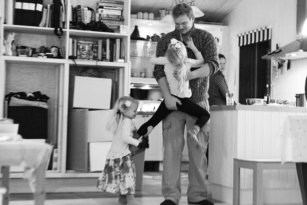 Stockholm family playing with dad