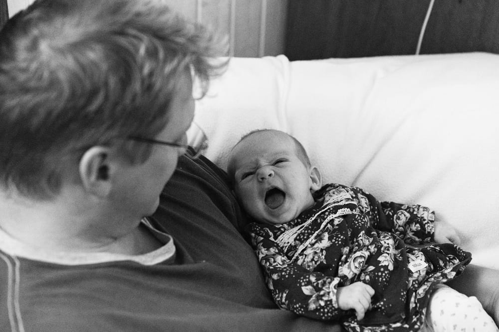 Stockholm baby smiling at dad