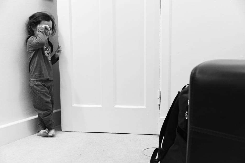 sleeping girl walking into family room