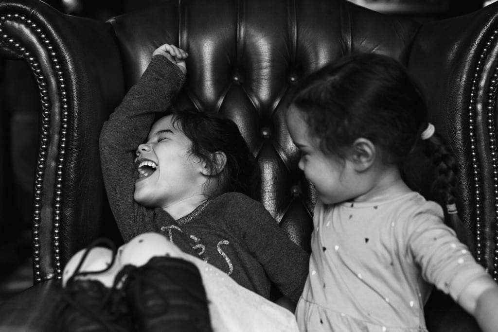 London sisters laughing 