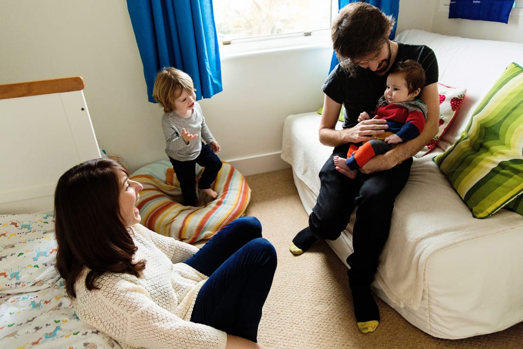 London family in nursery