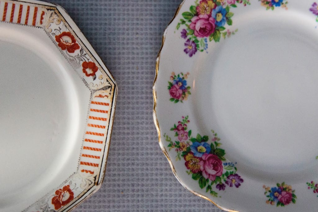 Classic vintage table settings at Manchester family lunch