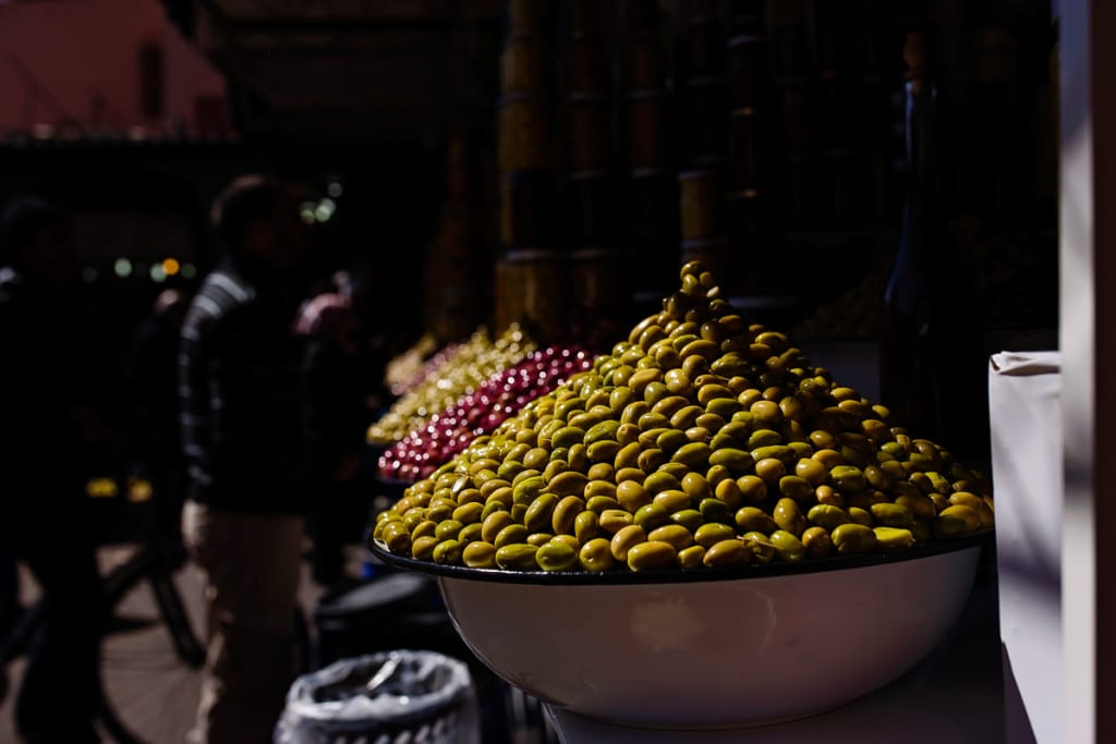 Wedding photographer in Morocco - olives in the medina