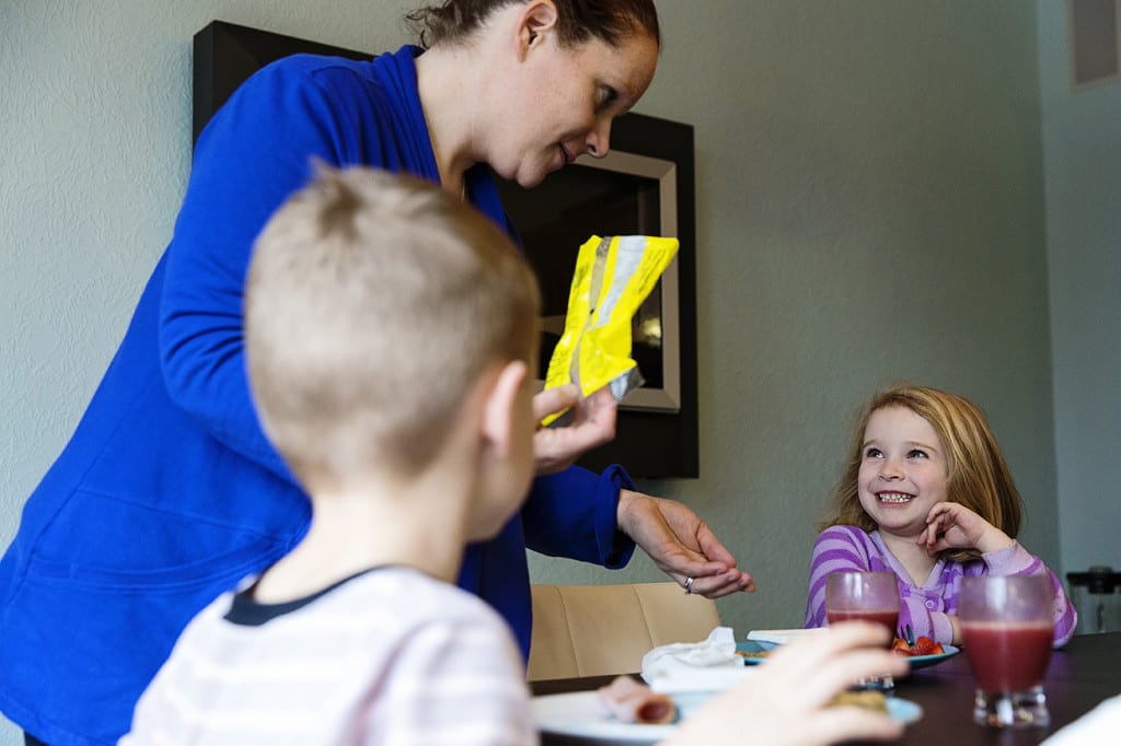 getting chocolate chips for breakfast