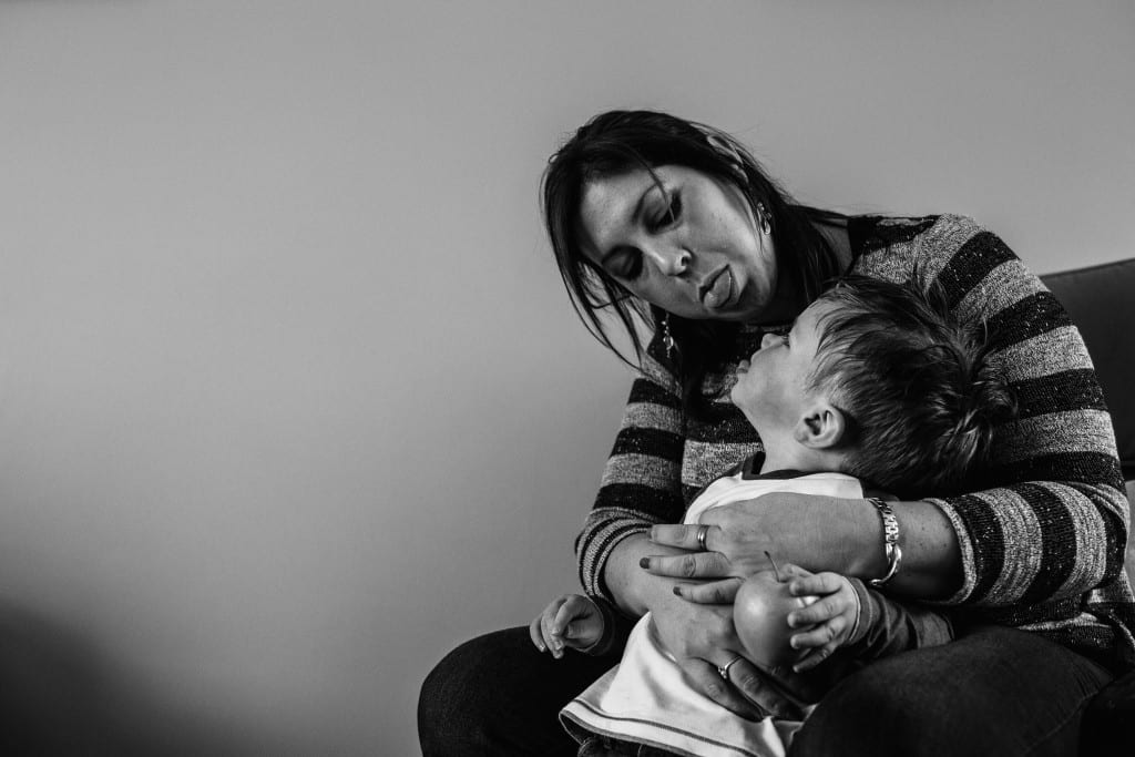 mom and son making faces during South Wales family photo session
