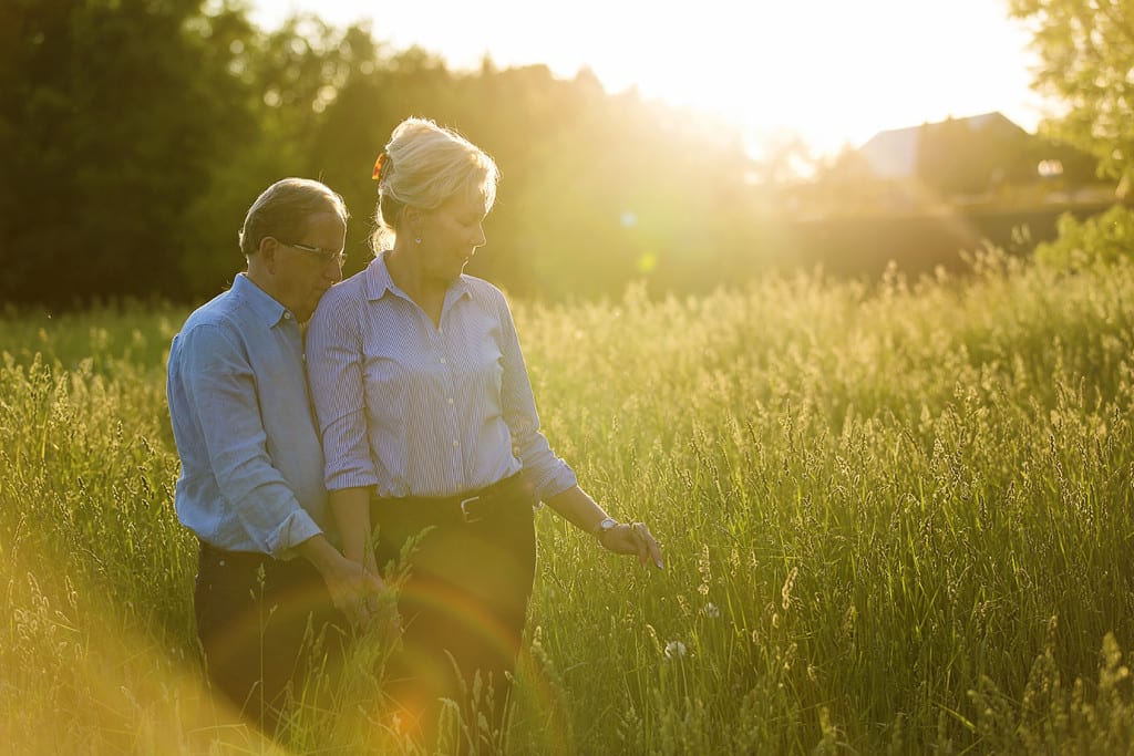 couple in field for Williamstown engagement session