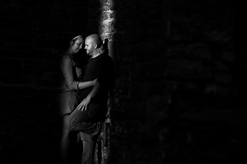 Awesome spotlight on couple during St Raphael's engagement session