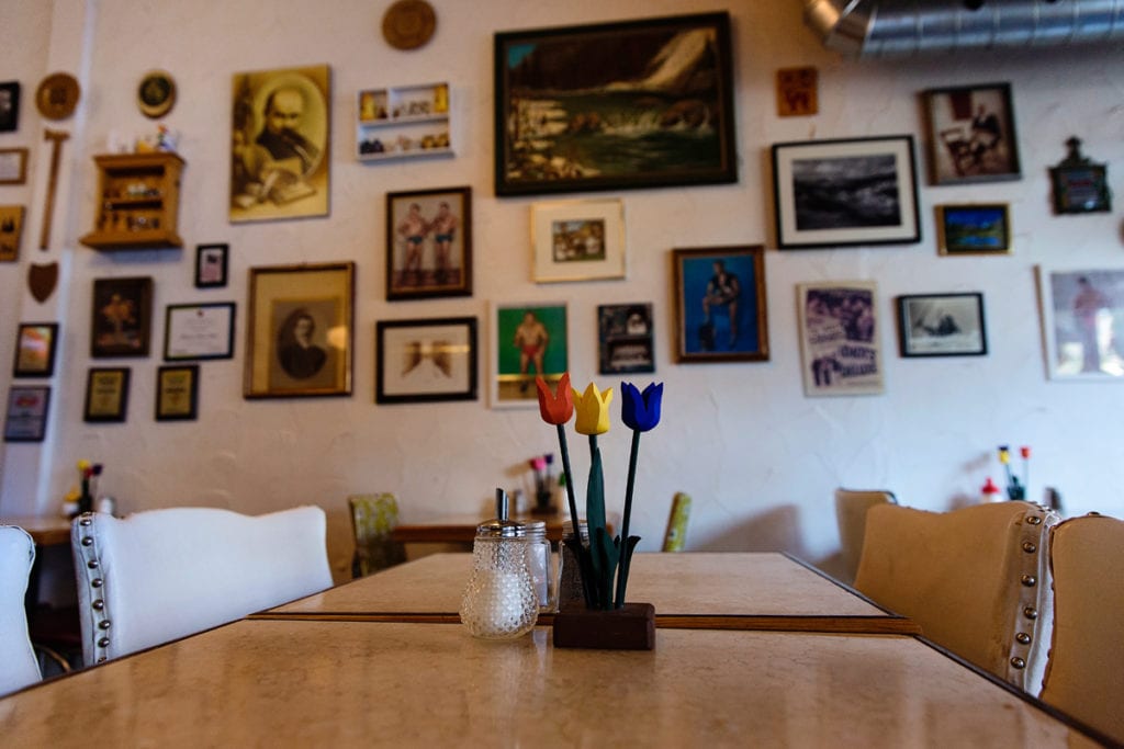 Diner table and wall art