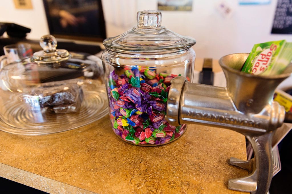 Candy jar in Sam's Place diner Peterborough