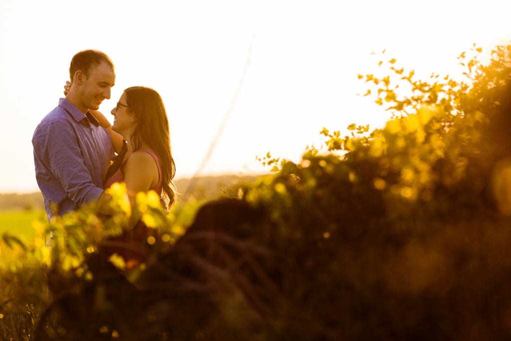 Golden hour couple Rural Ontario Engagement