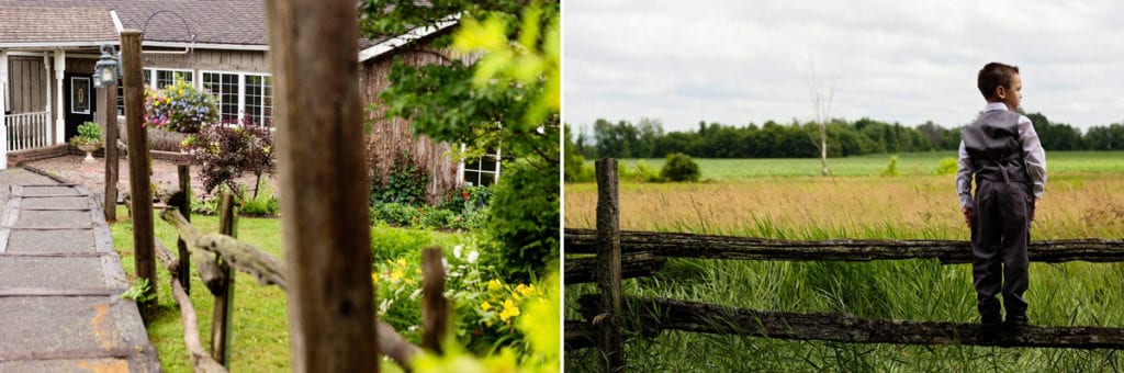 Intimate Strathmere Wedding venue and young boy standing on wooden fence