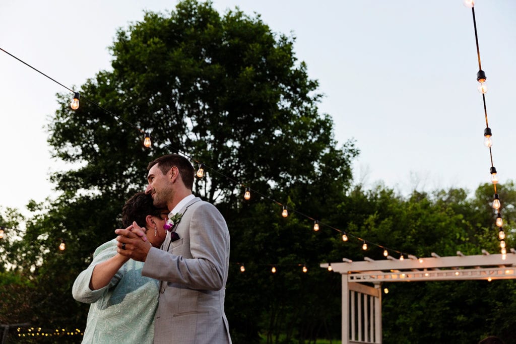 Mother son dance at Intimate Strathmere Wedding