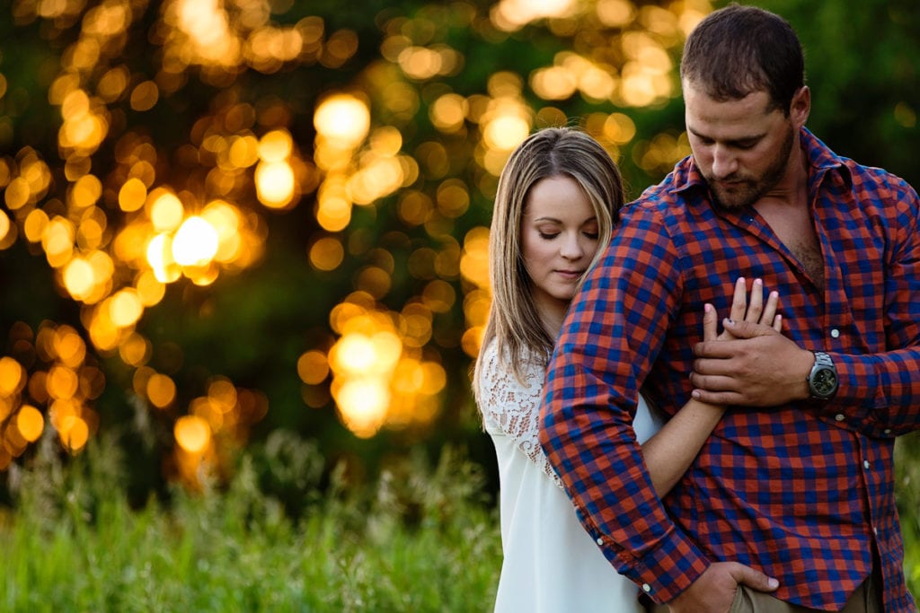 Golden hour rural Cornwall engagement shoot