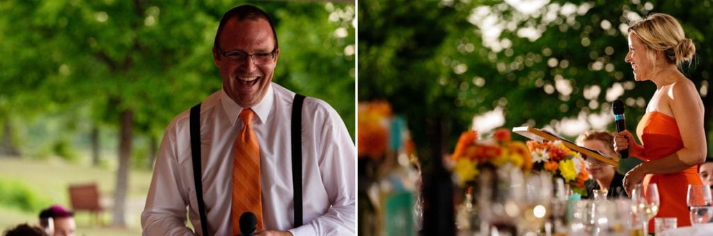 Best man and maid of honour speeches at intimate Calabogie wedding