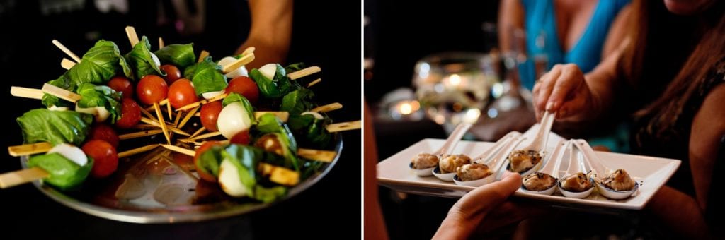 cocktail hour and reception hors douevres and canapes