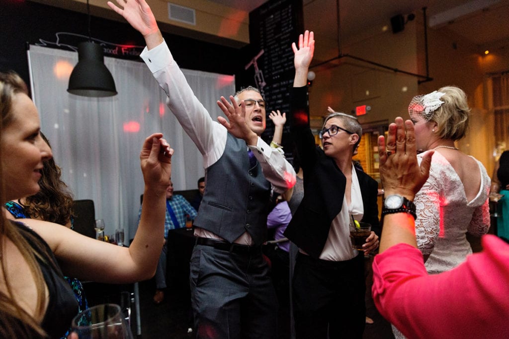 chic cornwall wedding guests dancing at reception