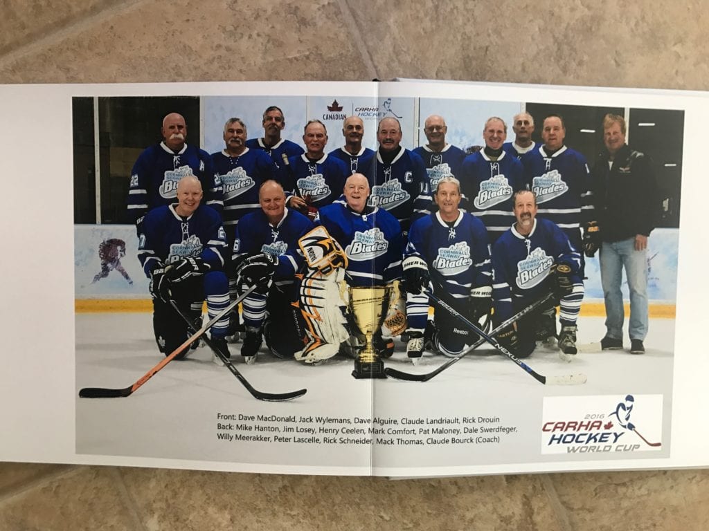 Hockey team photo on ice in Cornwall family photographs 