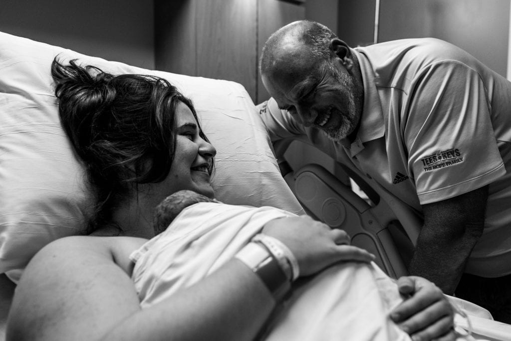grandpa meets grandson in hospital