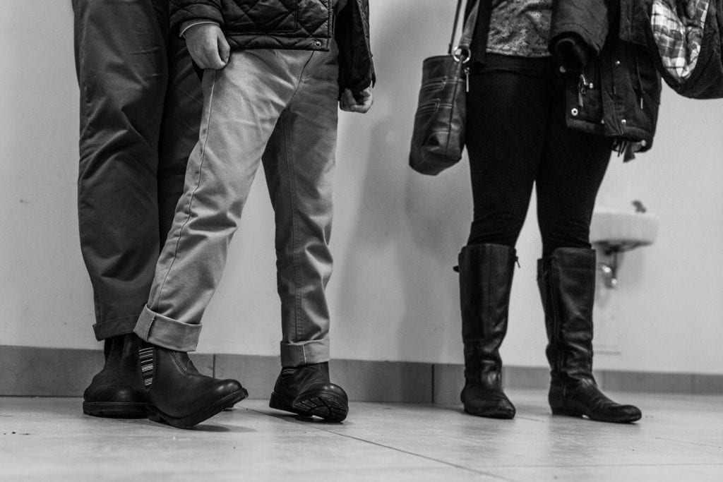 nervous feet waiting in hallway of cornwall courthouse on adoption day