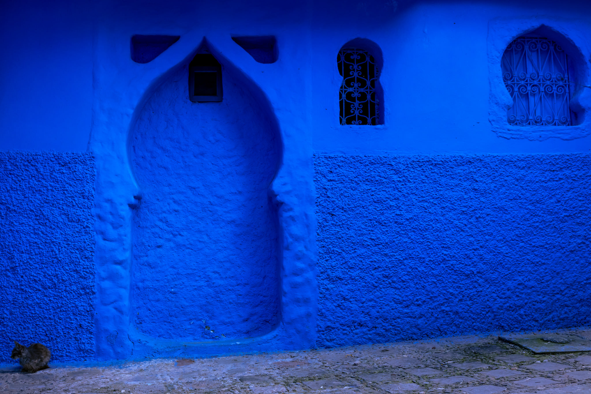 Blue wall in Chefchaouen Morocco's blue pearl
